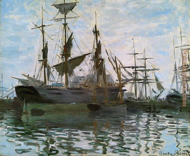 Ships in Harbor painting - Claude Monet Ships in Harbor art painting